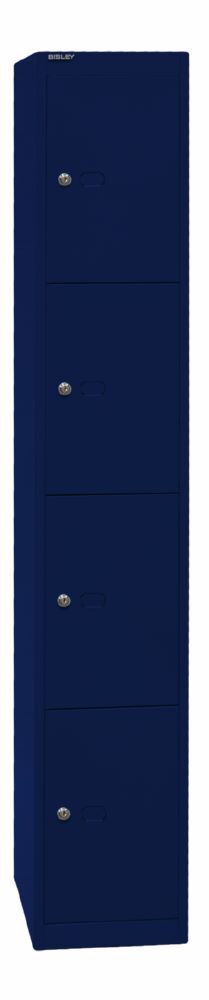 Bisley Schließfachschrank Office 1 Abteil 4 Fächer T 457 mm Farbe oxfordblau Produktbild Bisley Schließfachschrank Office 1 Abteil 4 Fächer T 457 mm Farbe oxfordblau bild 2