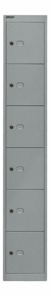 Bisley Schließfachschrank Office 1 Abteil 6 Fächer T 457 mm Farbe silber Produktbild Bisley Schließfachschrank Office 1 Abteil 6 Fächer T 457 mm Farbe silber
