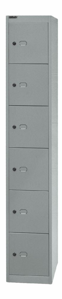 Bisley Schließfachschrank Office 1 Abteil 6 Fächer T 457 mm Farbe silber Produktbild Bisley Schließfachschrank Office 1 Abteil 6 Fächer T 457 mm Farbe silber bild 3