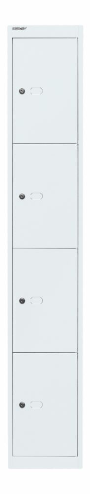Bisley Schließfachschrank Office 1 Abteil 4 Fächer T 305 mm Farbe verkehrsweiß Produktbild Bisley Schließfachschrank Office 1 Abteil 4 Fächer T 305 mm Farbe verkehrsweiß