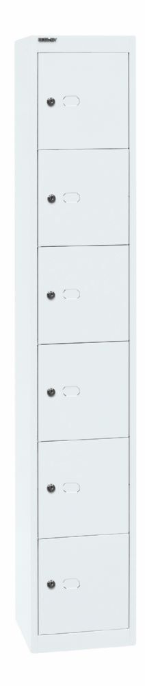 Bisley Schließfachschrank Office 1 Abteil 6 Fächer T 457 mm Farbe verkehrsweiß Produktbild Bisley Schließfachschrank Office 1 Abteil 6 Fächer T 457 mm Farbe verkehrsweiß bild 2