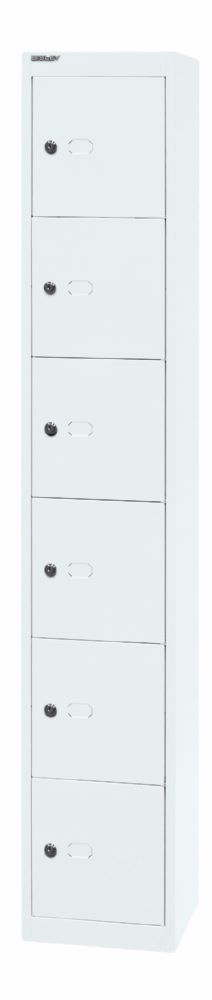 Bisley Schließfachschrank Office 1 Abteil 6 Fächer T 457 mm Farbe verkehrsweiß Produktbild Bisley Schließfachschrank Office 1 Abteil 6 Fächer T 457 mm Farbe verkehrsweiß bild 3