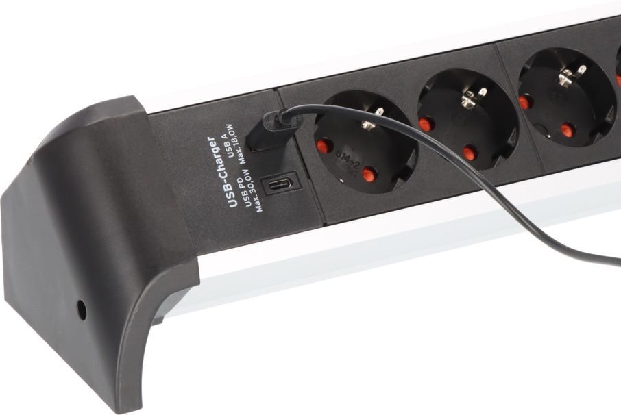 Brennenstuhl Alu-Office-Line Steckdosenleiste 4-fach mit USB Power-Delivery Typ C Produktbild Brennenstuhl Alu-Office-Line Steckdosenleiste 4-fach mit USB Power-Delivery Typ C bild 5