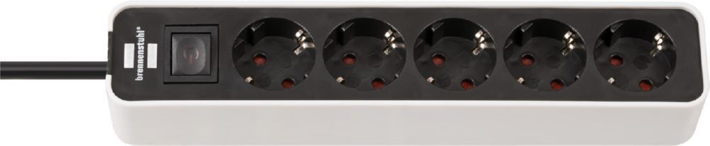 Brennenstuhl Ecolor Steckdosenleiste 5 fach weiß schwarz Produktbild Brennenstuhl Ecolor Steckdosenleiste 5 fach weiß schwarz
