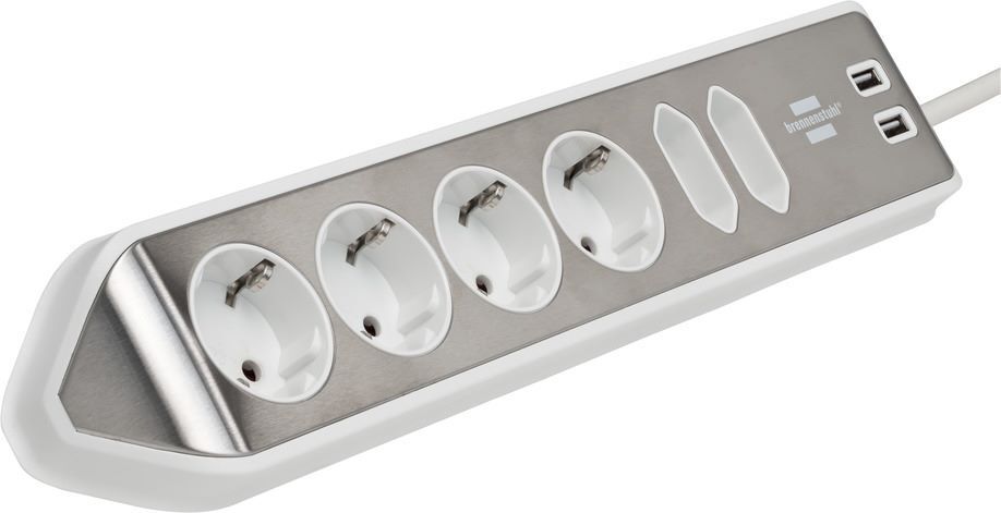 Brennenstuhl Ecksteckdosenleiste 6-fach 4 x Schutzkontakt 2 x Euro-Steckdosen 2x USB Produktbild Brennenstuhl Ecksteckdosenleiste 6-fach 4 x Schutzkontakt 2 x Euro-Steckdosen 2x USB bild 5