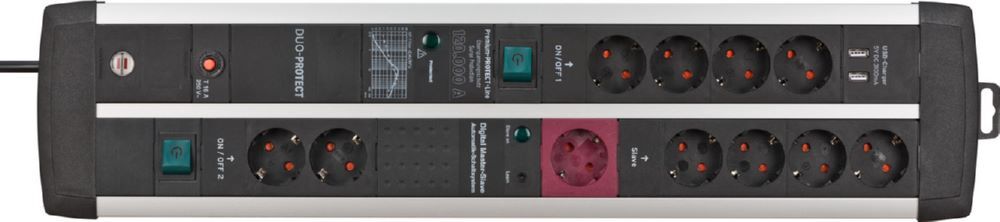 Brennenstuhl Premium Protect Line Master Slave Steckdosenleiste 11 fach mit 2 Schalter und Üb Produktbild Brennenstuhl Premium Protect Line Master Slave Steckdosenleiste 11 fach mit 2 Schalter und Üb bild 2