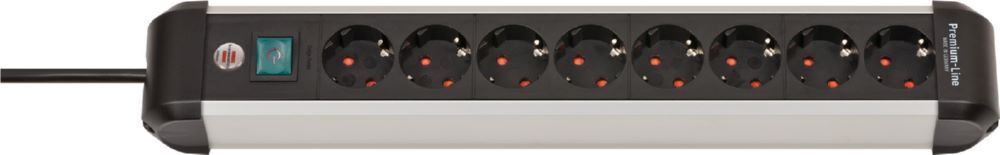Brennenstuhl Premium-Alu-Line Steckdosenleiste 8-fach mit Schalter und 3 m Kabel Produktbild Brennenstuhl Premium-Alu-Line Steckdosenleiste 8-fach mit Schalter und 3 m Kabel