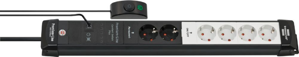 Brennenstuhl Premium-Line Comfort Switch Plus Steckdosenleiste 6-fach schwarz/grau Produktbild Brennenstuhl Premium-Line Comfort Switch Plus Steckdosenleiste 6-fach schwarz/grau
