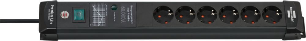 Brennenstuhl Premium-Line Steckdosenleiste 6-fach Überspannungsschutz bis 60.000 A 5 m Kabel Produktbild Brennenstuhl Premium-Line Steckdosenleiste 6-fach Überspannungsschutz bis 60.000 A 5 m Kabel