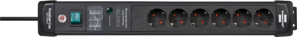 Brennenstuhl Premium-Line Steckdosenleiste 6-fach Überspannungsschutz bis 60.000 A 5 m Kabel Produktbild Brennenstuhl Premium-Line Steckdosenleiste 6-fach Überspannungsschutz bis 60.000 A 5 m Kabel bild 4