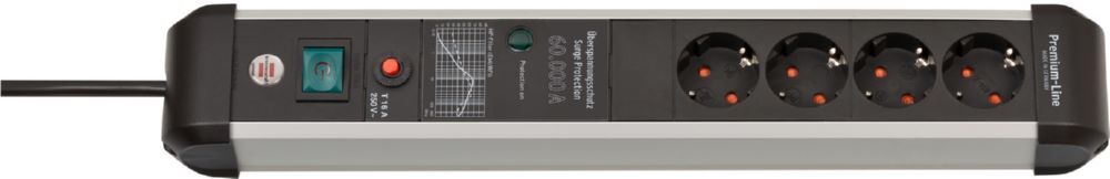 Brennenstuhl Premium-Protect-Line Steckdosenleiste 4-fach Überspannungsschutz 3 m Kabel Produktbild Brennenstuhl Premium-Protect-Line Steckdosenleiste 4-fach Überspannungsschutz 3 m Kabel