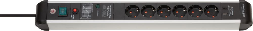 Brennenstuhl Premium-Protect-Line Steckdosenleiste 6-fach USB Power-Delivery Typ C Produktbild Brennenstuhl Premium-Protect-Line Steckdosenleiste 6-fach USB Power-Delivery Typ C