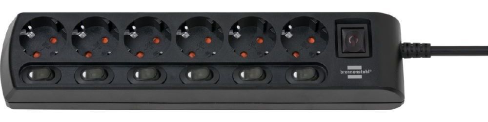 Brennenstuhl Steckdosenleiste 6 fach mit 2 poligen Schaltern Produktbild Brennenstuhl Steckdosenleiste 6 fach mit 2 poligen Schaltern