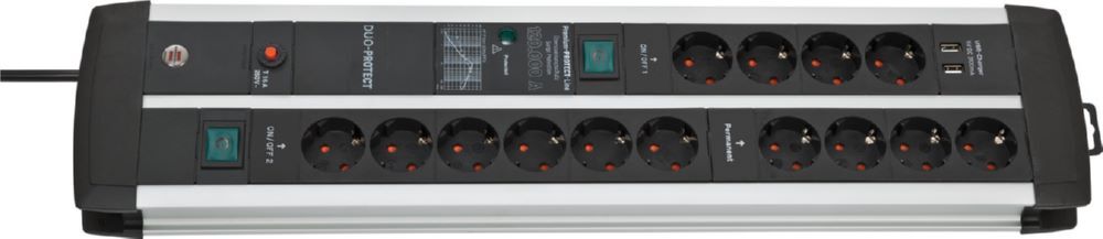 Brennenstuhl Premium Protect Line Steckdosenleiste 14 fach mit Überspannungsschutz und USB Produktbild Brennenstuhl Premium Protect Line Steckdosenleiste 14 fach mit Überspannungsschutz und USB