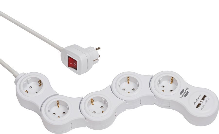 Brennenstuhl Vario Power Steckdosenleiste mit USB Ladefunktion Bewegliche Steckdosenleiste Produktbild Brennenstuhl Vario Power Steckdosenleiste mit USB Ladefunktion Bewegliche Steckdosenleiste