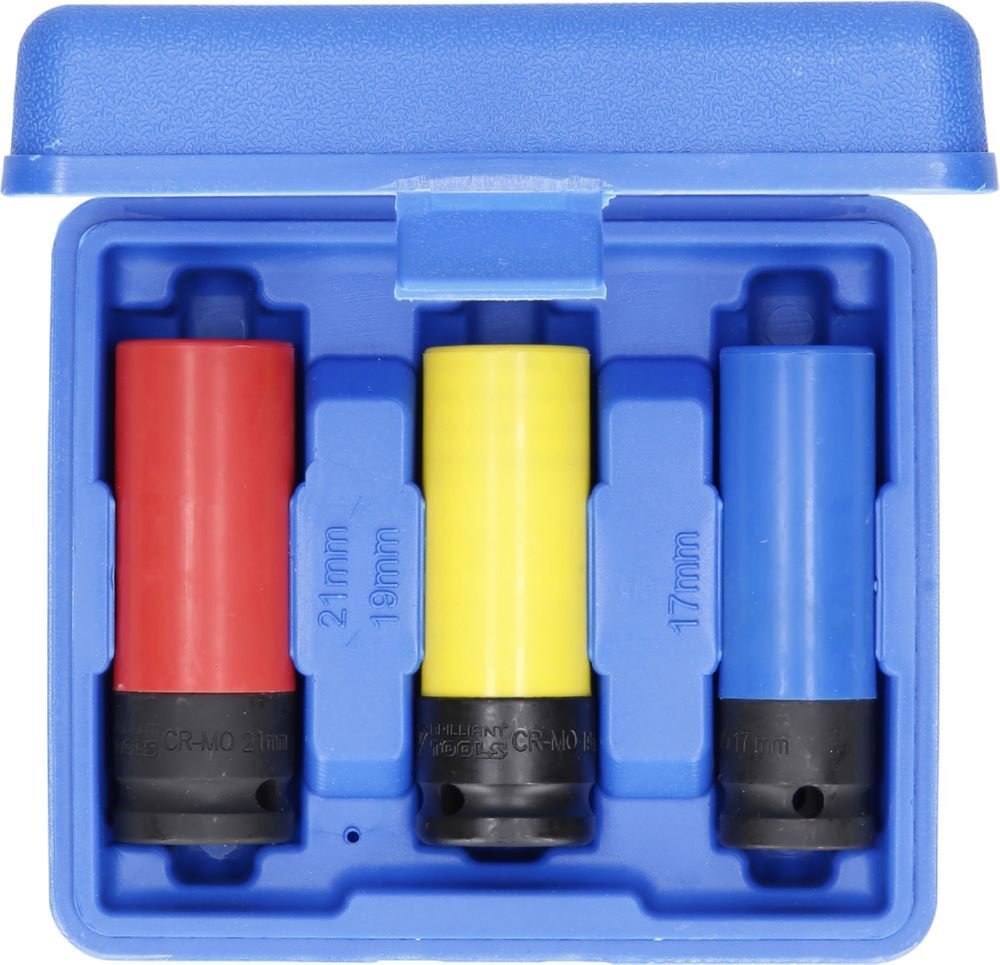 Produktbild 1/2" Alu-Felgen-Kraft-Stecknuss-Satz, 17 / 19 / 21 mm, 3-tlg bild 2