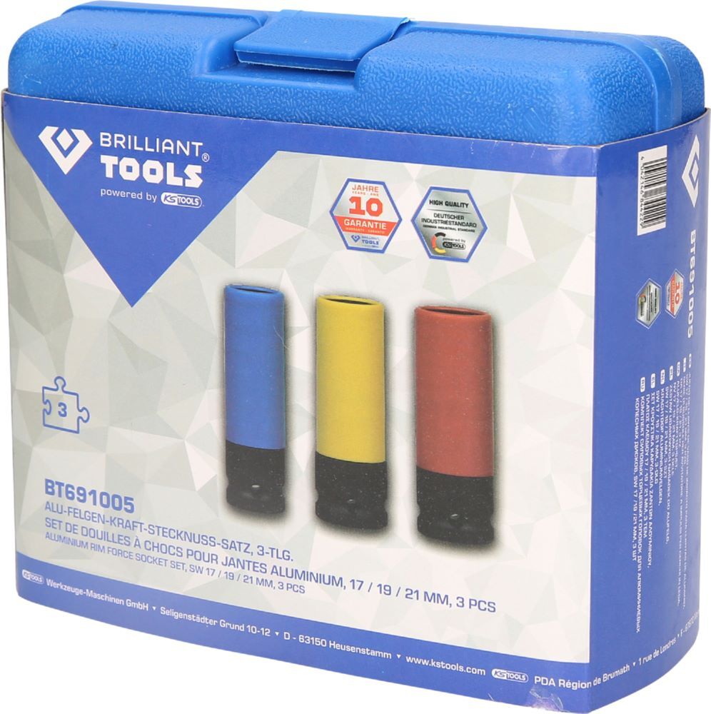 Produktbild 1/2" Alu-Felgen-Kraft-Stecknuss-Satz, 17 / 19 / 21 mm, 3-tlg bild 5