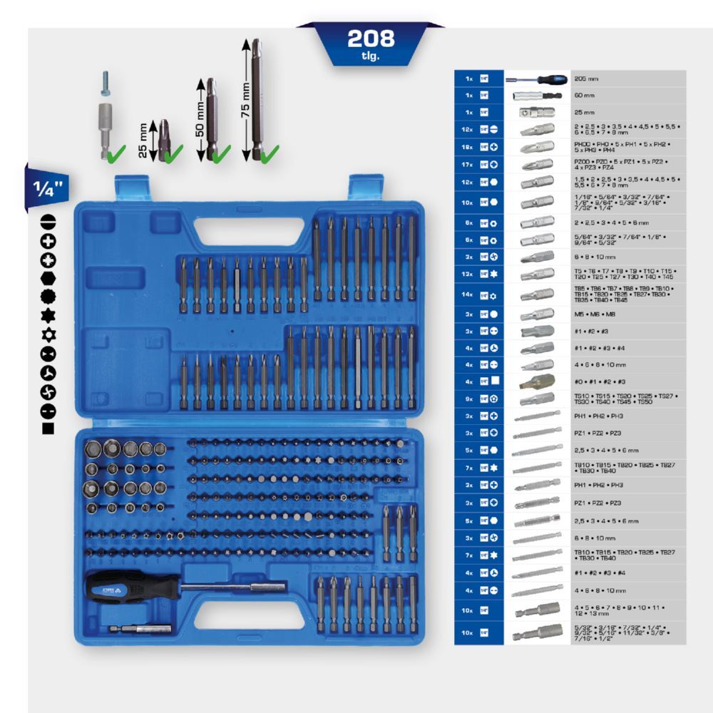 Produktbild Bit-Satz, 208-tlg bild 2