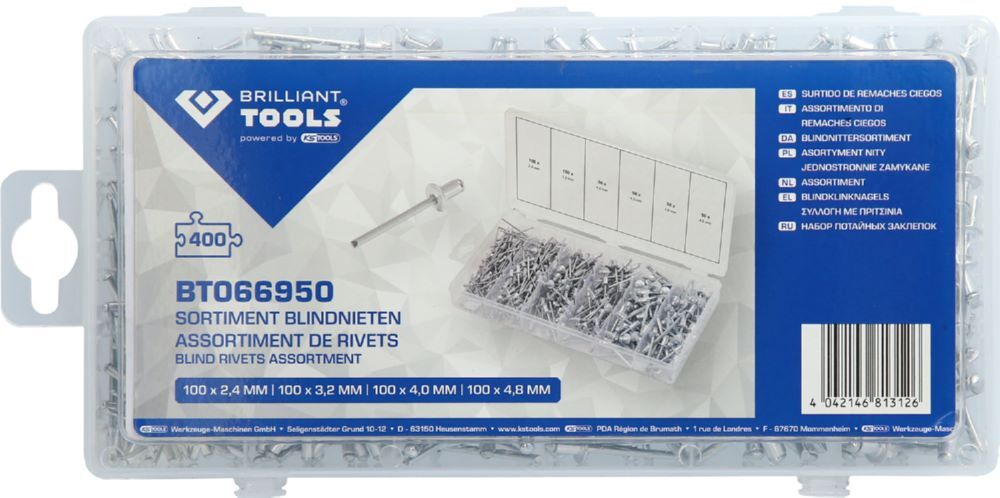 Produktbild Sortiment Blindnieten, 400-tlg, 2,4 - 3,2 - 4 - 4,8 mm bild 3