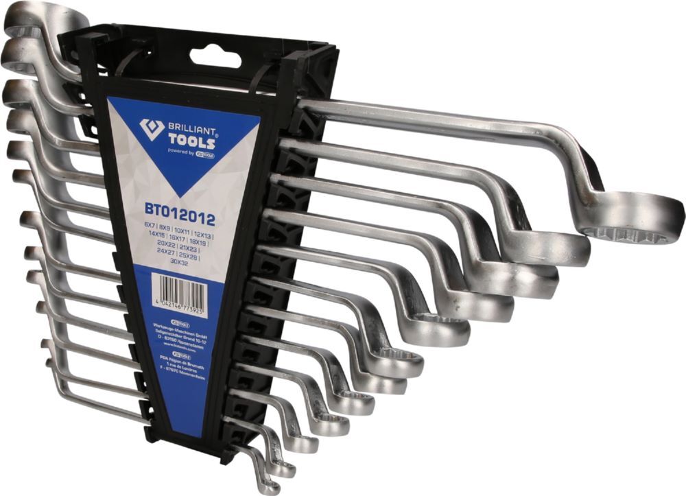 Produktbild Brilliant Tools Doppel Ringschlüssel Satz gekröpft 12 teilig