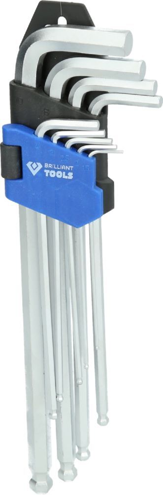 Produktbild Brilliant Tools Winkelstiftschlüssel Satz Innensechskant Profil lang 9 teilig