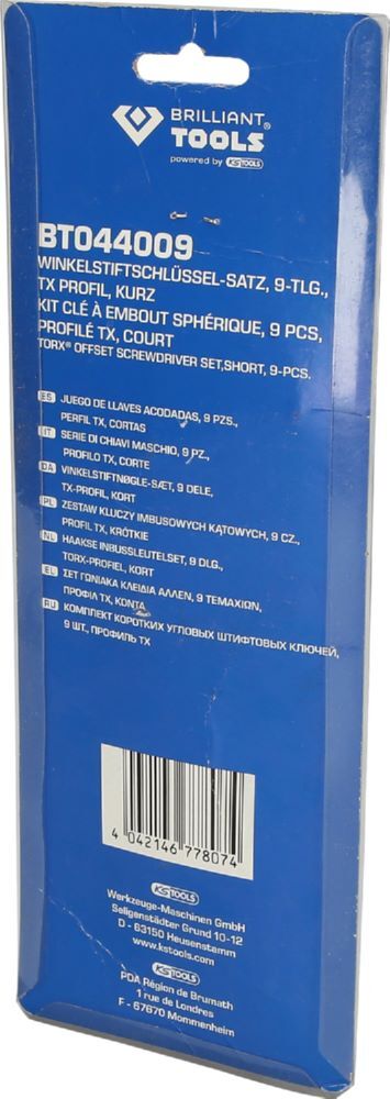 Produktbild Winkelstiftschlüssel-Satz, 9-tlg, Torx®-Profil, kurz bild 5