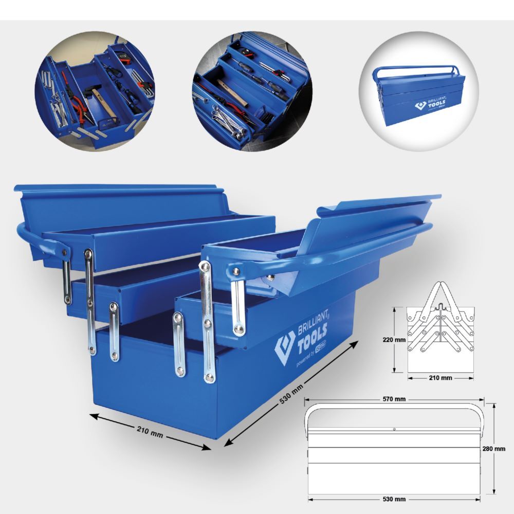 Produktbild Metall-Werkzeugkasten, klappbar bild 2