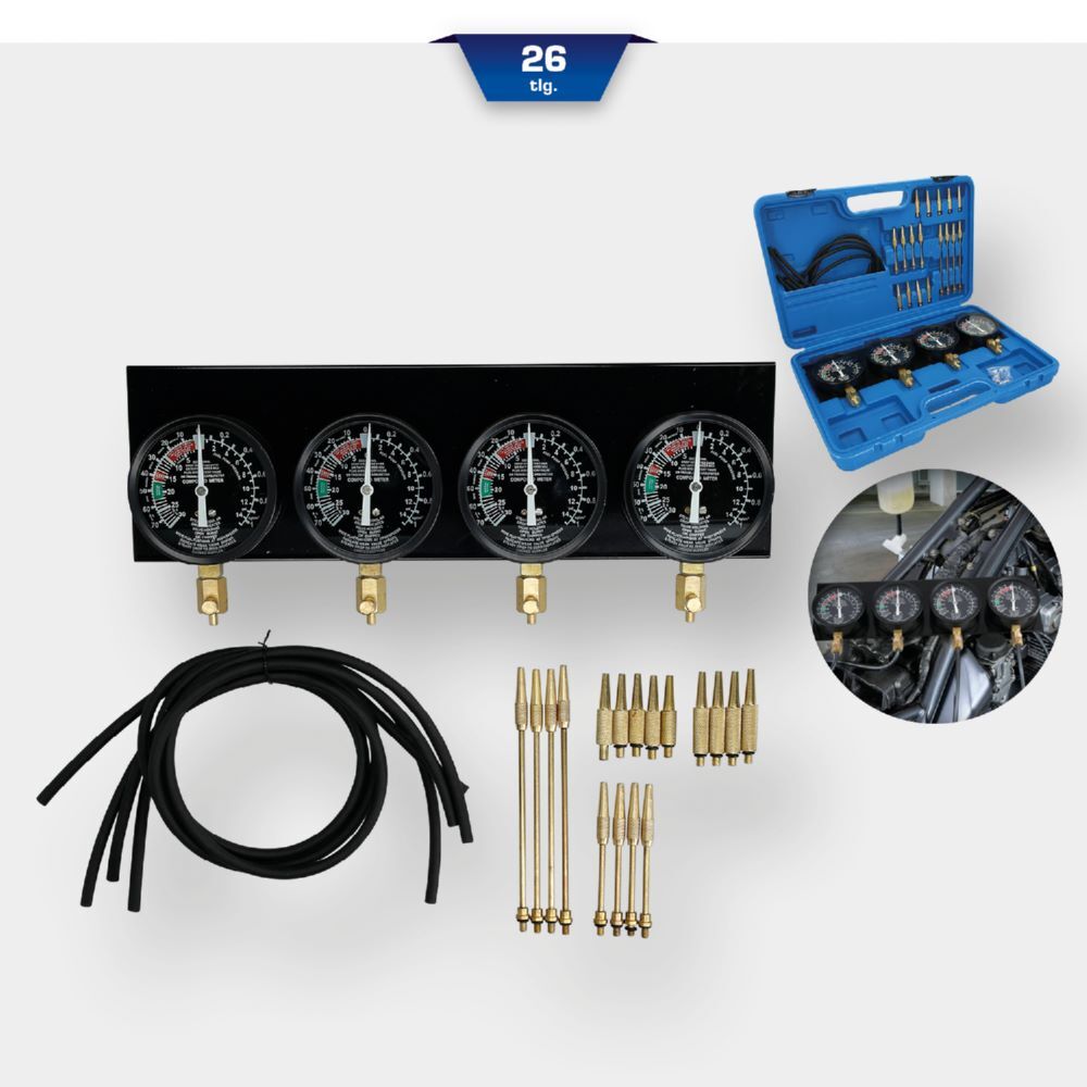 Produktbild Synchron-Vergaser-Testgerät, mit 4 Synchronuhren, 26-tlg bild 2