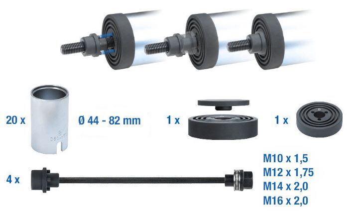 Produktbild Zug- und Druckhülsen-Satz, mit 4 Spindeln, 26-tlg bild 7