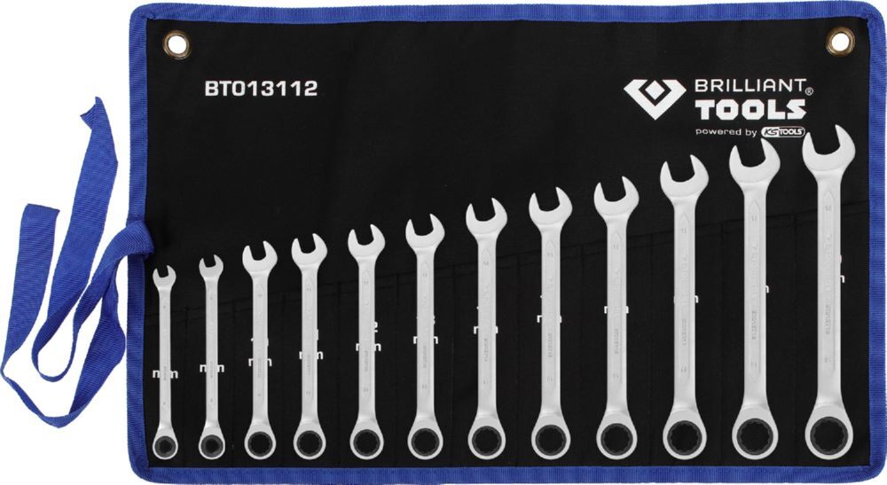 Produktbild Brilliant Tools Ratschenringschlüssel Satz 12 teilig 8 - 19 mm