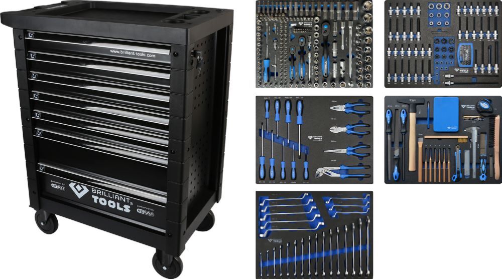 Produktbild Brilliant Tools Werkstattwagen mit 7 Schubladen und 347 Werkzeugen