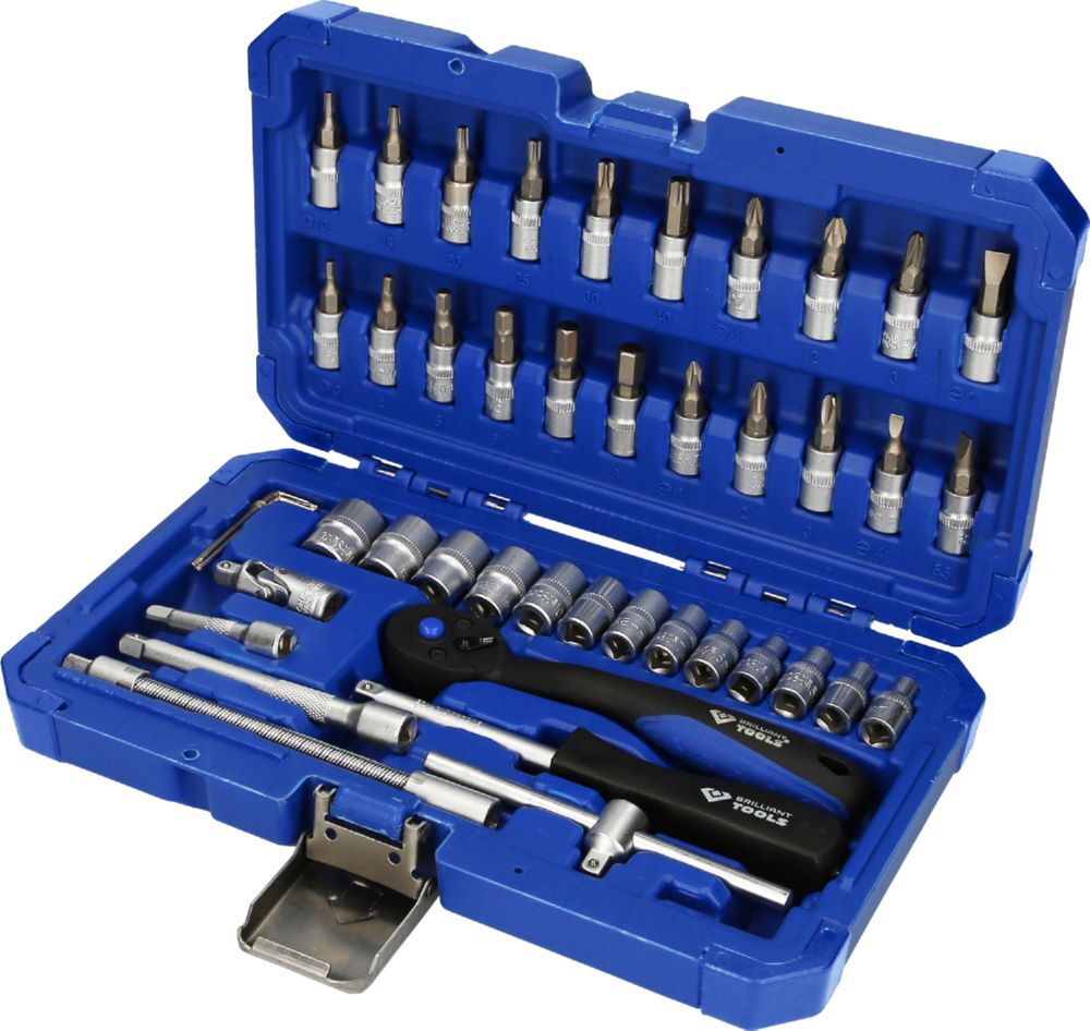 Produktbild Brilliant Tools Steckschlüssel Satz 1/4 Zoll 46 teilig