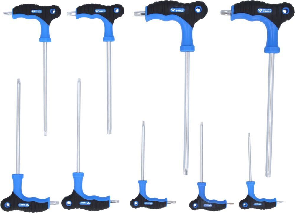 Produktbild Brilliant Tools T-Griff Torx mit Stirnlochbohrung Winkelstiftschlüssel Satz 9 teilig