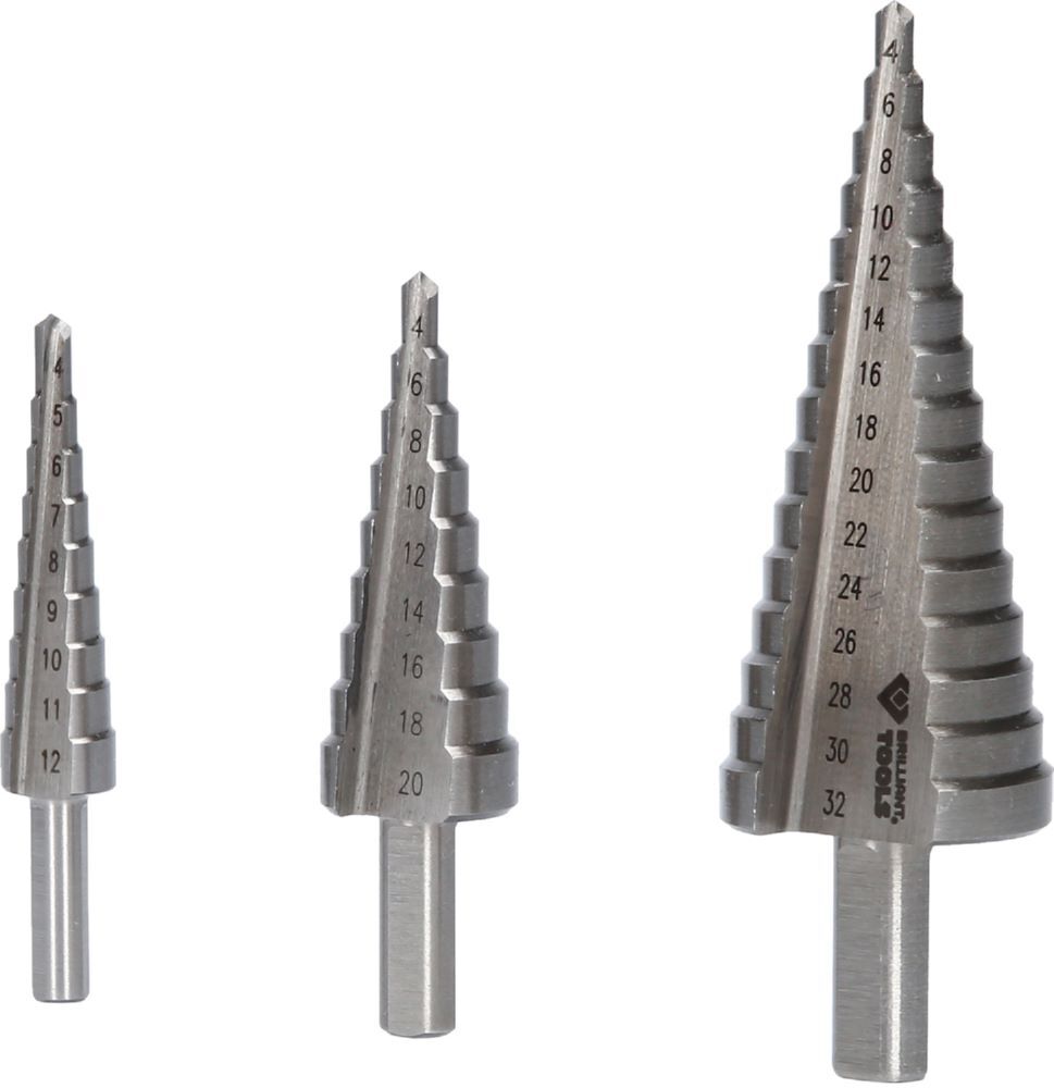 Produktbild Brilliant Tools Stufenbohrer Satz 3 teilig Durchmesser 4 - 32 mm
