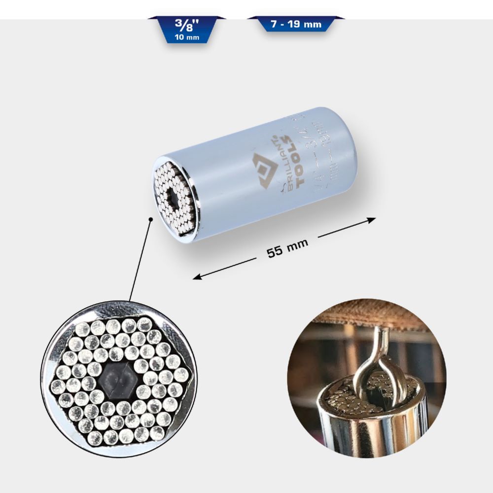 Produktbild 3/8" Universal-Stecknuss, 7 - 19 mm bild 2