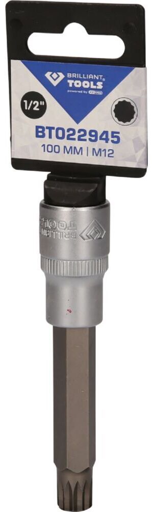 Produktbild 1/2" Vielzahn-Bit-Stecknuss, 100 mm lang, M12 bild 3