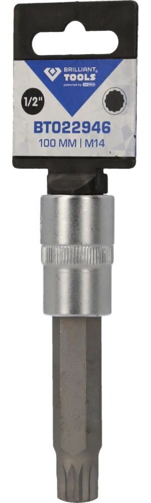 Produktbild 1/2" Vielzahn-Bit-Stecknuss, 100 mm lang, M14 bild 3