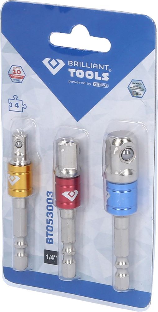 Produktbild 1/4" Vierkant-Adapter-Satz 1/4" + 3/8" + 1/2", 3-tlg bild 5