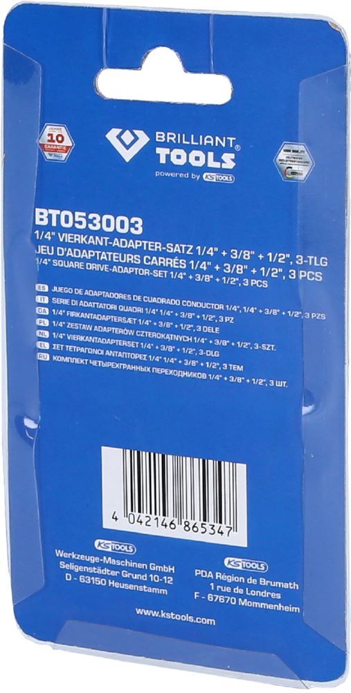 Produktbild 1/4" Vierkant-Adapter-Satz 1/4" + 3/8" + 1/2", 3-tlg bild 6