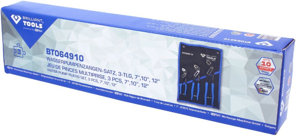 Produktbild Wasserpumpenzangen-Satz, 3-tlg, 7",10", 12" bild 4