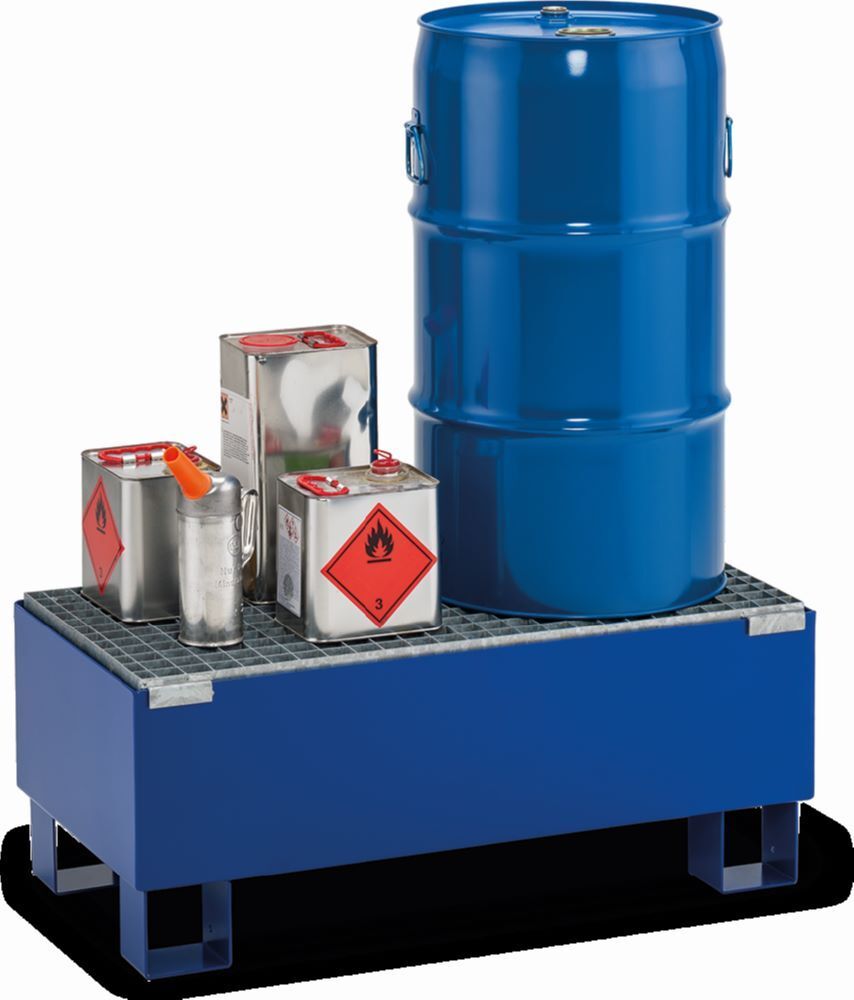 Cemo Auffangwanne Typ SW65/2 lackiert mit Gitterrost verzinkt für 60 L-Fässer  Produktbild Cemo Auffangwanne Typ SW65/2 lackiert mit Gitterrost verzinkt für 60 L-Fässer  bild 2