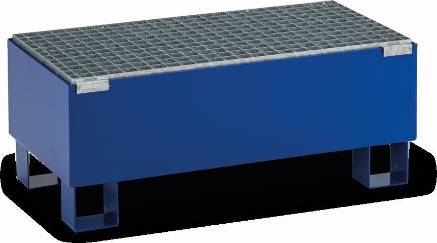 Cemo Auffangwanne Typ SW65/2 lackiert mit Gitterrost verzinkt für 60 L-Fässer  Produktbild Cemo Auffangwanne Typ SW65/2 lackiert mit Gitterrost verzinkt für 60 L-Fässer