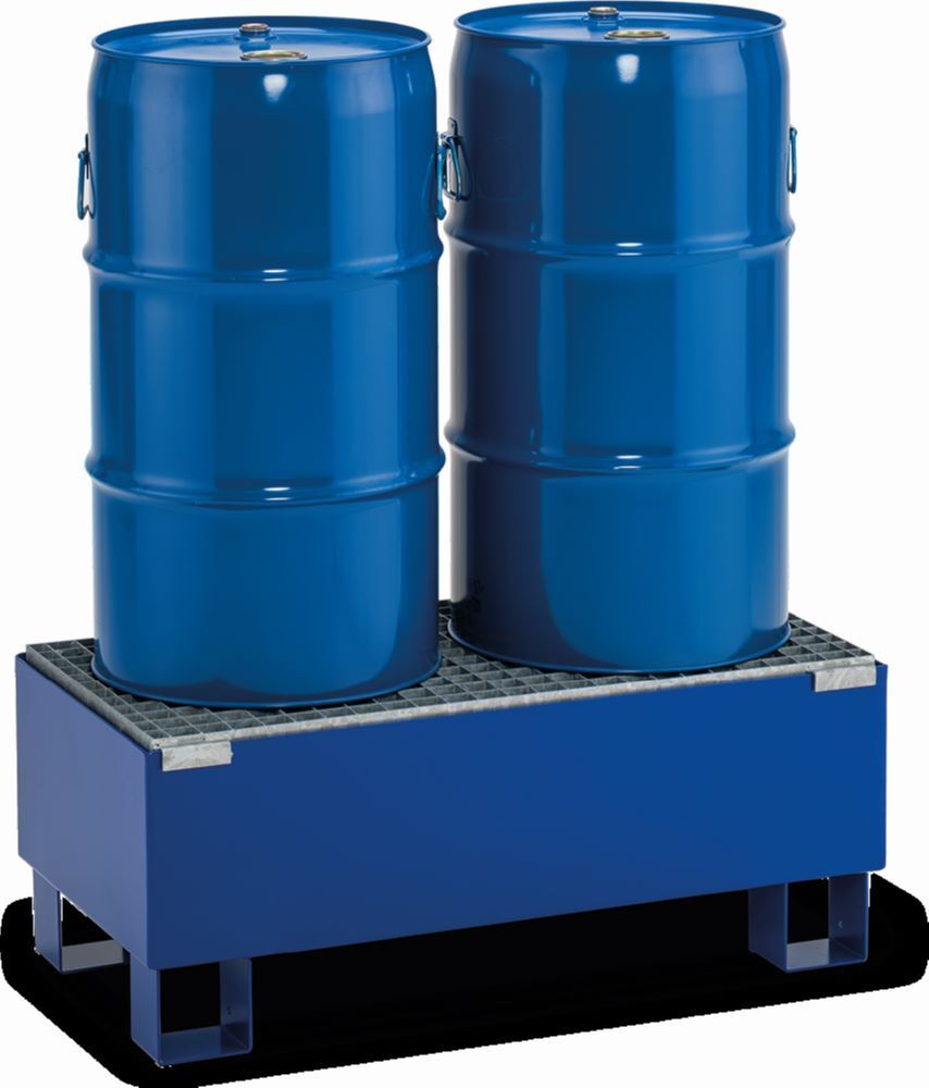 Cemo Auffangwanne Typ SW65/2 lackiert mit Gitterrost verzinkt für 60 L-Fässer  Produktbild Cemo Auffangwanne Typ SW65/2 lackiert mit Gitterrost verzinkt für 60 L-Fässer  bild 3