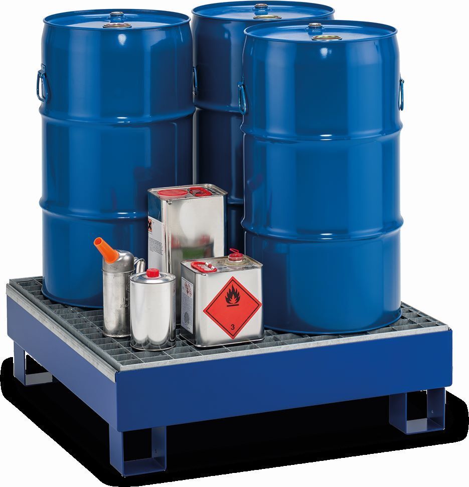 Cemo Auffangwanne aus Stahl Typ SW65/4 lackiert mit Gitterrost verzinkt Produktbild Cemo Auffangwanne aus Stahl Typ SW65/4 lackiert mit Gitterrost verzinkt bild 2