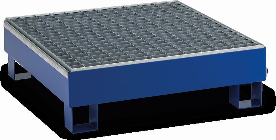 Cemo Auffangwanne aus Stahl Typ SW65/4 lackiert mit Gitterrost verzinkt Produktbild Cemo Auffangwanne aus Stahl Typ SW65/4 lackiert mit Gitterrost verzinkt