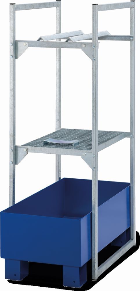 Cemo Fassregal 120 mit Gitterrostauflage und Stahl-Auffangwanne 45 x 82 x 131 cm Produktbild Cemo Fassregal 120 mit Gitterrostauflage und Stahl-Auffangwanne 45 x 82 x 131 cm