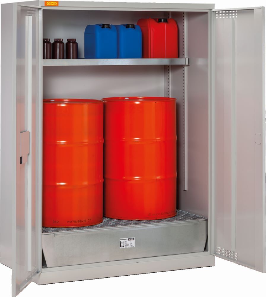 Cemo Fassschrank inklusive Wannenboden & Bodenauffangwanne 210 l Cemo Fassschrank inklusive Wannenboden & Bodenauffangwanne 210 l