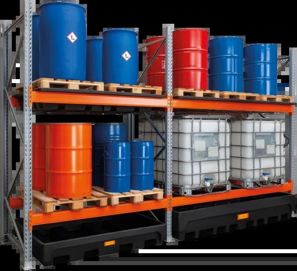 Produktbild Cemo Gefahrstoff Palettenregal 27/1100 für Fass oder IBC Lagerung