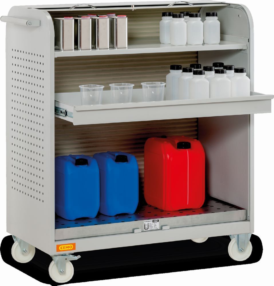 Cemo Mobiles Gefahrstoffdepot bis 50 kg 61 × 124 × 136 cm Produktbild Cemo Mobiles Gefahrstoffdepot bis 50 kg 61 × 124 × 136 cm
