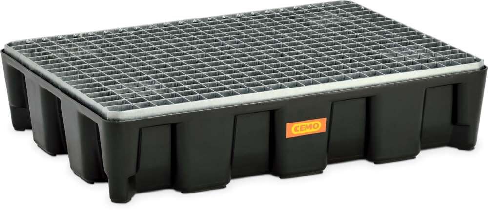 CEMO Auffangwanne 80 x 60 x 18 cm PE 60 HD mit Stahlgitterrost Produktbild CEMO Auffangwanne 80 x 60 x 18 cm PE 60 HD mit Stahlgitterrost